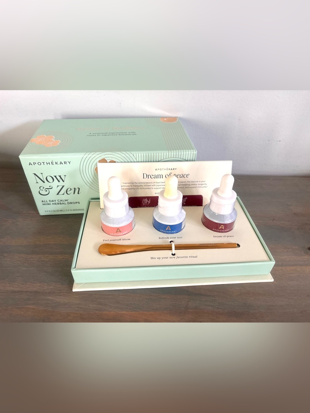 Apothekary Now & Zen Starter Set,Mini Herbal Liquid Drops - Exp:09/2028 (3 Pack)